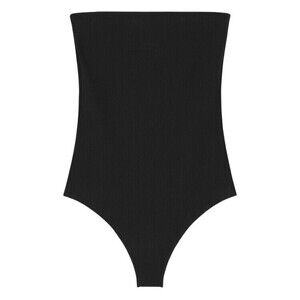 Courrèges Asymmetrical Button-Detail Bodysuit With Strapless Neckline - NWT